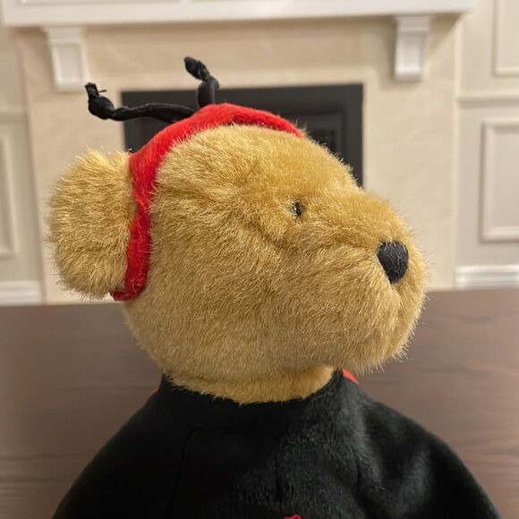 GANZ HERITAGE COLLECTION BROWN TEDDY BEAR PLUSH WEARING LADYBUG COSTUME PLUSH 12 - Picture 6 of 7